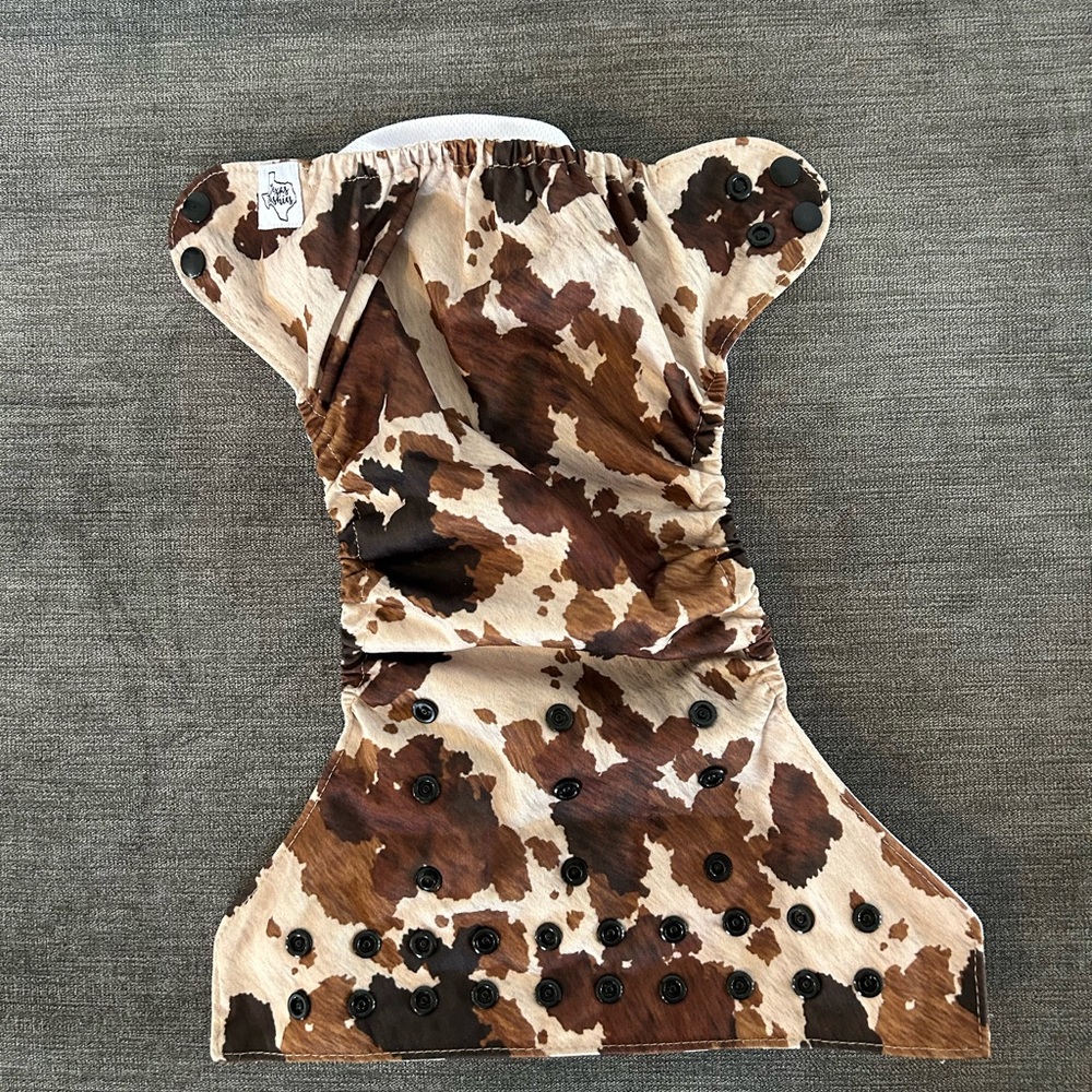 Cow Print Cloth Diaper Texas Tushies